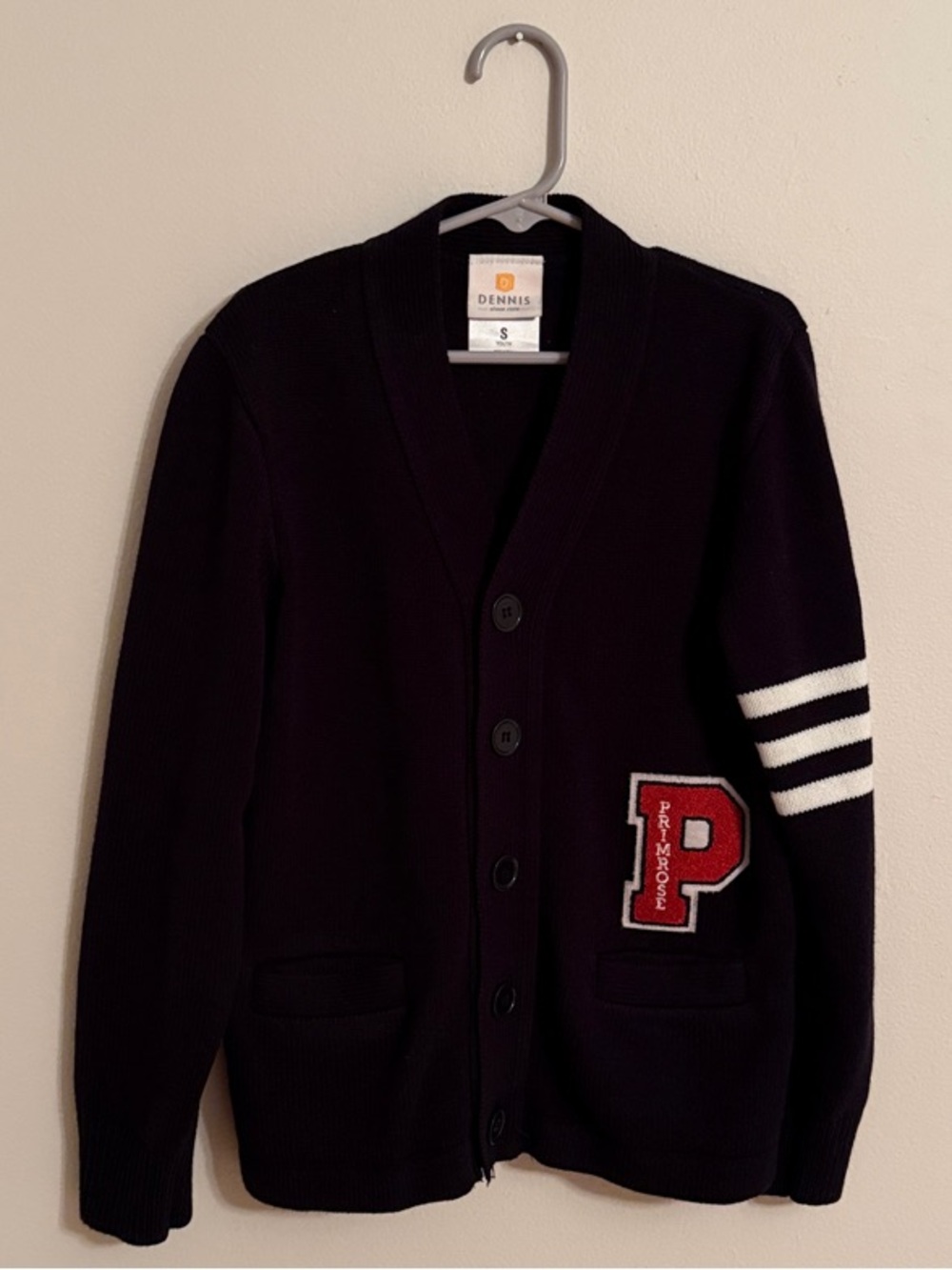 Primrose School Uniform Unisex Letterman Cardigan Sweater Boys Girls